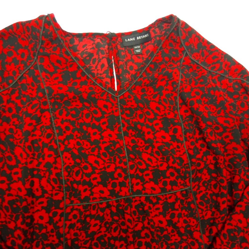 Lane Bryant Red & Black Top Size 14/16 - Picture 4 of 6